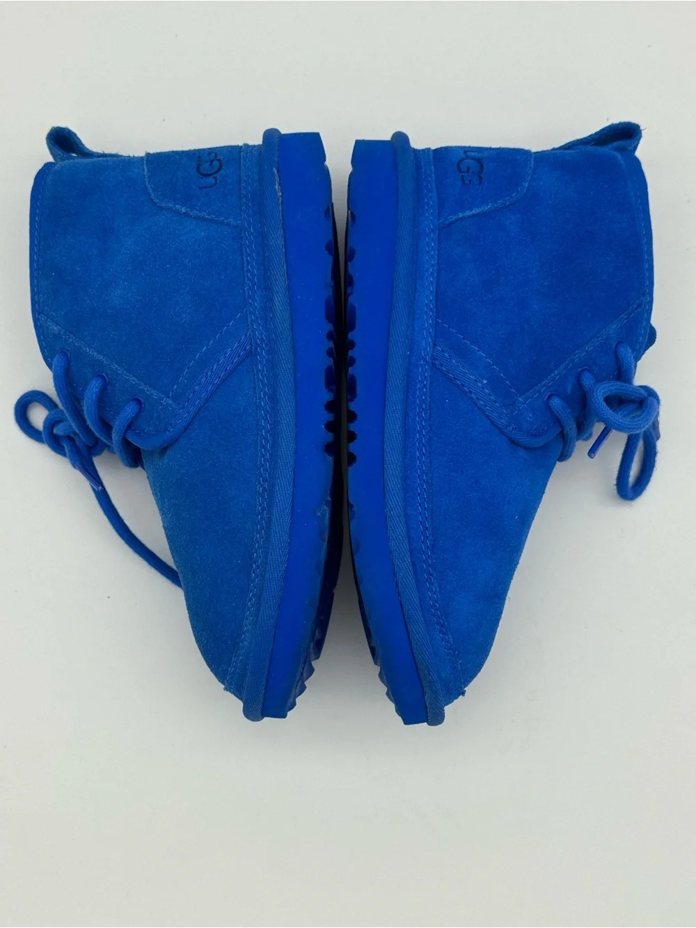 UGG Kids SIZE 1 Neumel II winter boys boots Blue Suede Lace Up shearling warm